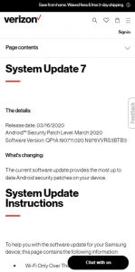 galaxy note 10+ 5G verizon march