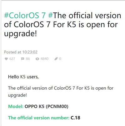 OPPO-K5-Android-10-update