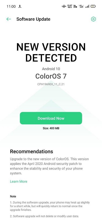 vowifi oppo f11