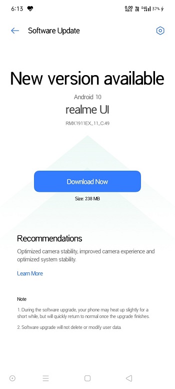 realme 5 june update