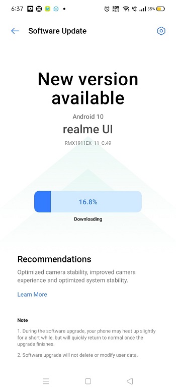 realme 5i june update