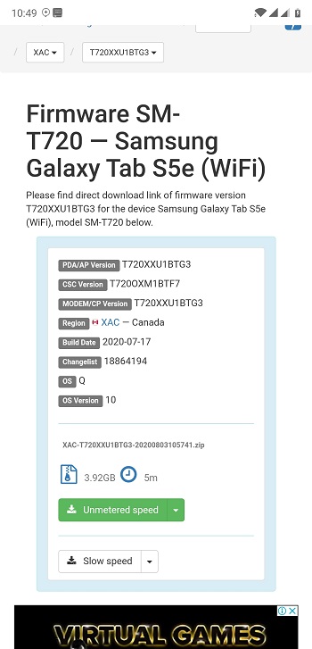 canada tab s5e wifi