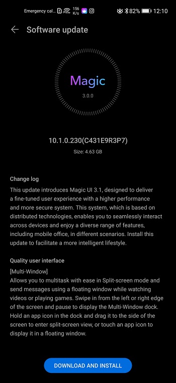 honor 20 magic ui changelog