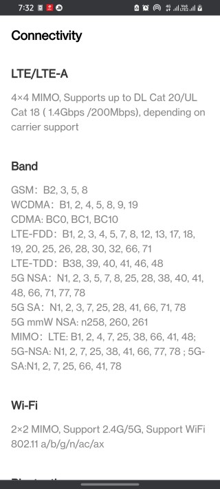 oneplus 9 international 5g bands